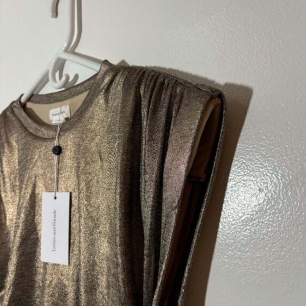 NWT | Lovers and Friends Rosie Proseco Shimmer Rose Gold Dress Small - Picture 8 of 12